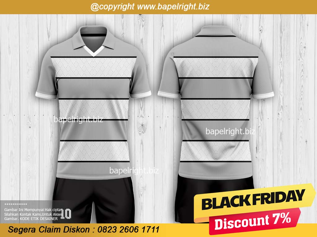 Jersey Futsal Abu Abu Hitam