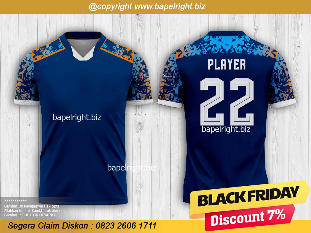 Jersey Futsal Hitam Biru